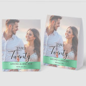 Plaque De Table Elegant Photo Wedding Table Number Sage band (Recto/Verso)