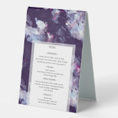 Plaque De Table Élégant pinceau violet attaque Mariage moderne (Recto)