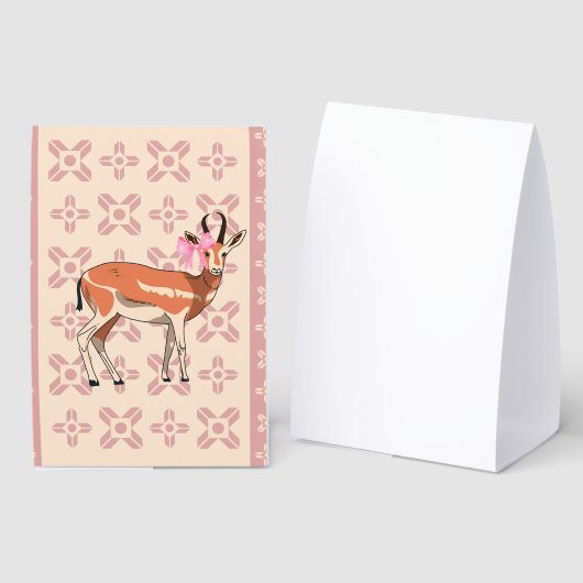 Plaque De Table Elegant Pink Doe-patterned Christmas  (Recto/verso)
