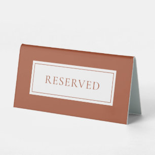 Plaque De Table Élégant Réservé Terracotta Moderne