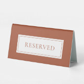 Plaque De Table Élégant Réservé Terracotta Moderne (Verso)