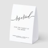 Plaque De Table Elegant Reserved Seating for Your Wedding (Verso)