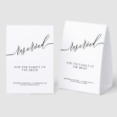 Plaque De Table Elegant Reserved Seating for Your Wedding (Recto/verso)