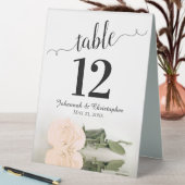 Plaque De Table Élégant Rose de pêche en ivoire Numéro de table (En SItu (Tableau))