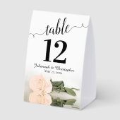 Plaque De Table Élégant Rose de pêche en ivoire Numéro de table (Verso)