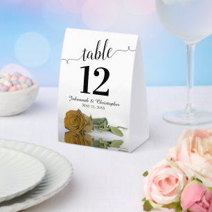 Plaque De Table Elégant Rose en or Mariage Numéro de table