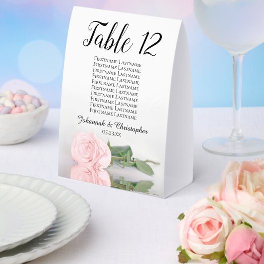 Plaque De Table Élégant Rose rose Mariage Numéro de siège graphiqu (Insitu (mariage))