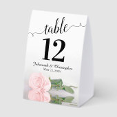 Plaque De Table Élégant rose rose rose rose rose Mariage Numéro de (Verso)