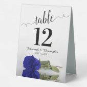 Plaque De Table Élégant Rose Royal Blue Numéro de table (Verso)