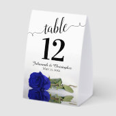 Plaque De Table Élégant Rose Royal Blue Numéro de table (Verso)