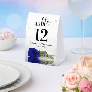 Plaque De Table Élégant Rose Royal Blue Numéro de table