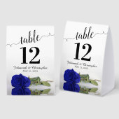 Plaque De Table Élégant Rose Royal Blue Numéro de table (Recto/verso)