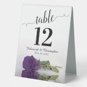 Plaque De Table Élégant Rose royal pourpre Mariage Numéro de table (Recto)