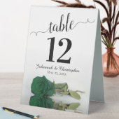 Plaque De Table Élégant Rose vert émeraude Mariage Numéro de table (En SItu (Tableau))