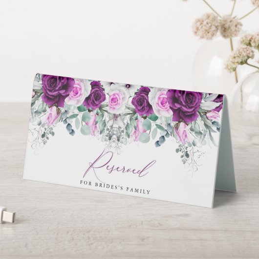 Plaque De Table Elégant Rustique violet violet Mariage Réservé (En SItu (Tableau))