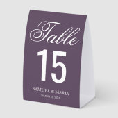 Plaque De Table Elegant Script Dusty Purple Wedding Table Number (Recto)