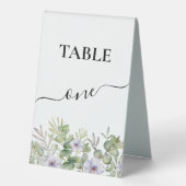 Plaque De Table Élégant Script & Foliage Calligraphie Numéro de ta (Recto)