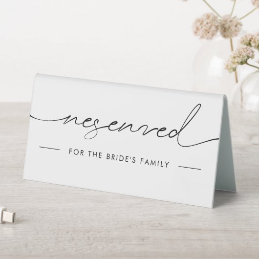Plaque De Table Élégant Script Letterpress Mariage réservé (En SItu (Tableau))
