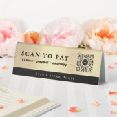Plaque De Table Elegant Script Metallic Gold Scan To Pay Qr Code (In SItu (Mariage))