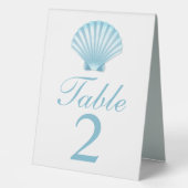 Plaque De Table Elégant Shell Blue Nautical Beach Mariage (Recto)