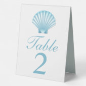 Plaque De Table Elégant Shell Blue Nautical Beach Mariage (Verso)
