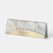 Plaque De Table Elegant Shiny Gold White Marble Agate Reserved (Recto)