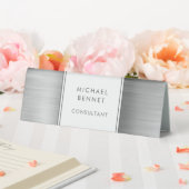 Plaque De Table Élégant Silver Grey brossé Metallic Business (In SItu (Mariage))
