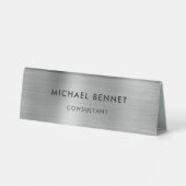 Plaque De Table Élégant Silver Grey Metallic Professionnel (Verso)