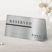 Plaque De Table Elégant Silver propre brillant Typographie Réservé (En SItu (Tableau))