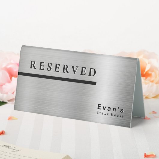 Plaque De Table Elégant Silver propre brillant Typographie Réservé (In SItu (Mariage))
