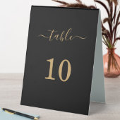 Plaque De Table Élégant Simple Glam Script Gold Party Noir (En SItu (Tableau))