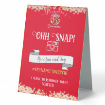 Élégant Tag de Quinceañera Espagnol Oh Snap Rouge