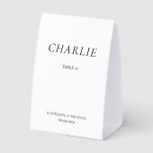 Plaque De Table Elegant Timeless White Wedding Table Tent Sign (Verso)