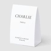 Plaque De Table Elegant Timeless White Wedding Table Tent Sign (Recto)