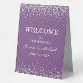 Plaque De Table Elégant violet Parties scintillant d'argent Mariag (Verso)