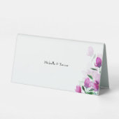 Plaque De Table Élégant violet rose à la main floral peint (Verso)