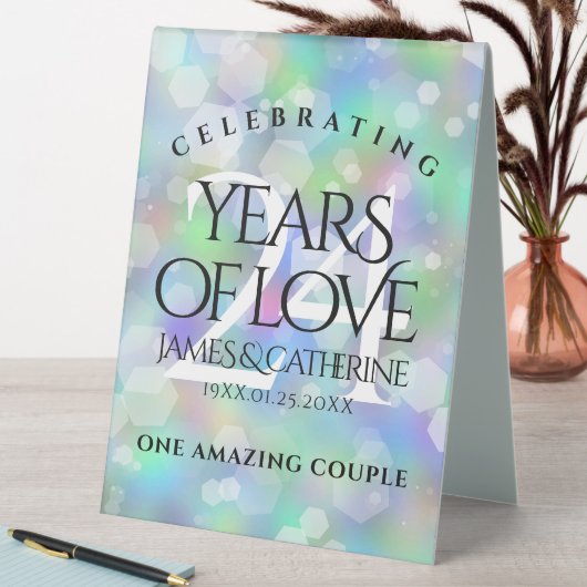 Plaque De Table Élégante 24e anniversaire du Mariage Opal (En SItu (Tableau))