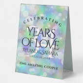 Plaque De Table Élégante 34e anniversaire du Mariage Opal (Verso)