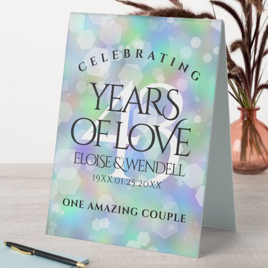 Plaque De Table Élégante 43ème anniversaire du Mariage Opal (En SItu (Tableau))