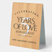 Plaque De Table Élégante 5ème anniversaire de Mariage de bois (Verso)