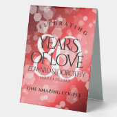 Plaque De Table Elégante 80ème anniversaire du Mariage de Ruby (Recto)