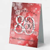 Plaque De Table Elégante 80ème anniversaire du Mariage de Ruby (Verso)