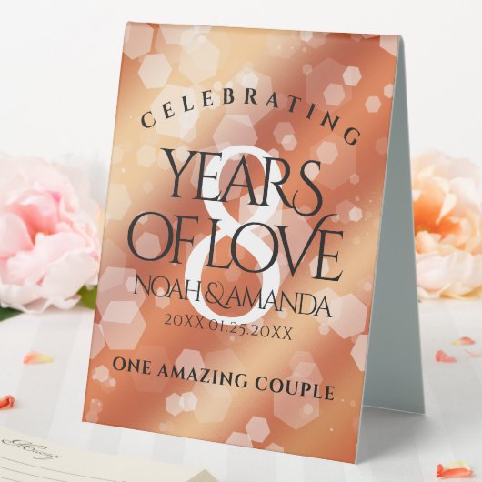 Plaque De Table Élégante 8ème anniversaire du Mariage de bronze (In SItu (Mariage))