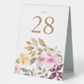 Plaque De Table Elégante aquarelle Beau Mariage (Recto)