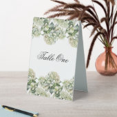 Plaque De Table Elégante aquarelle blanche vert hydrangée florale (En SItu (Tableau))