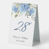 Plaque De Table Elégante aquarelle bleu Hydrangea Mariage (Verso)