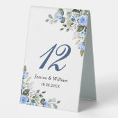 Plaque De Table Elégante aquarelle Bleu Rose Eucalyptus Vert (Verso)