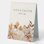 Plaque De Table Elégante aquarelle d'automne Floral Mariage Livre (Recto)