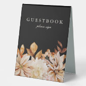Plaque De Table Elégante aquarelle d'automne Floral Mariage Livre  (Recto)