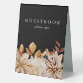 Plaque De Table Elégante aquarelle d'automne Floral Mariage Livre  (Verso)